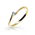 Zlatý zásnubný prsteň DF 2947, žlté zlato, s briliantom